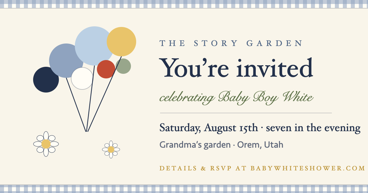 The invitation card that arrives with the text